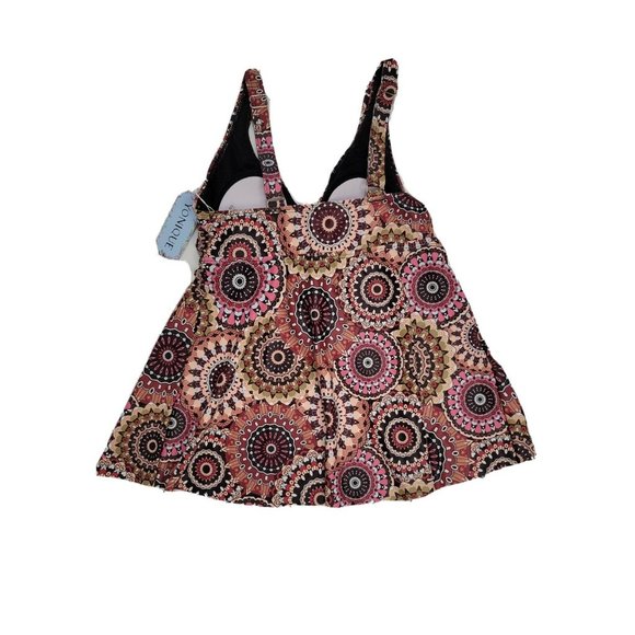 Yonique | Tankini Bathing Suit Top for Women | One Piece | Medallion Print XS - Picture 2 of 6